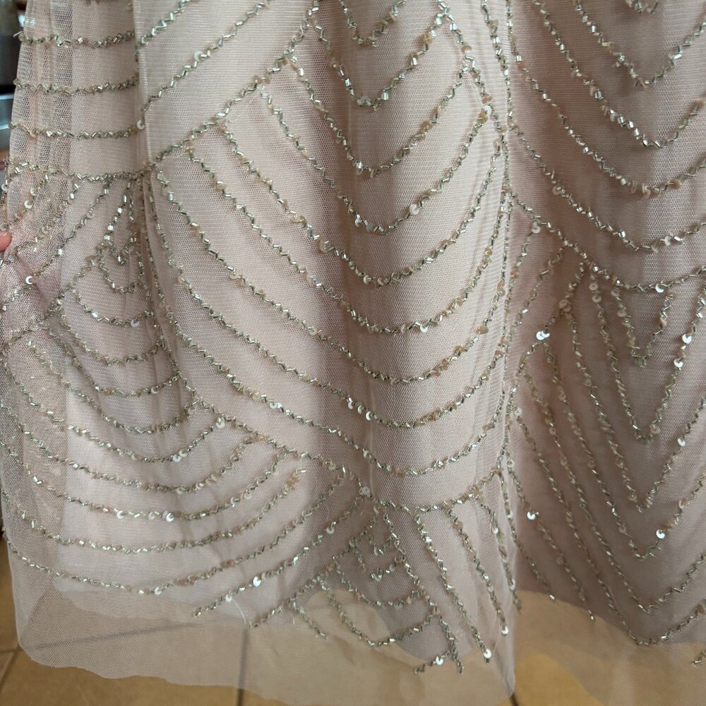 Adrianna Papell Long Blouson Dress-Blush Size 6 - Picture 4 of 6